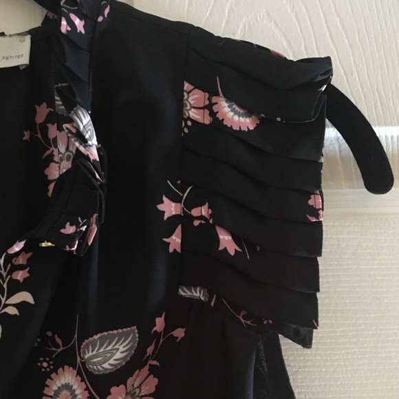 Loft Floral Blouse with Pleated Neckline - Petite - Picture 3 of 3